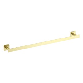 KIBI Blaze 24 Inch Wall Mounted Bath Towel Bar – Solid Brass Bathroom Towel Holder, Modern Design, Durable Rust-Resistant Towel Hanger, Brushed Gold Finish for Bathroom Accessories