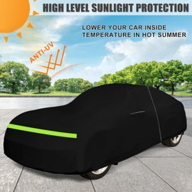 Waterproof Car Cover Replace for 2006-2010 Pontiac Solstice/GXP 2-Door Coupe & Roadster, 210T All Weather Classic Car Covers with Zipper Door & Lock for Snow Rain Dust Protection