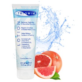 TRISWIM Swim Lotion 8.5oz | Neutralizes Chlorine, Bromine & Saltwater Odors | Hydrates & Soothes Dry Skin | Enriched with Aloe, Shea Butter & Coconut Oil | Zen Grapefruit Scent