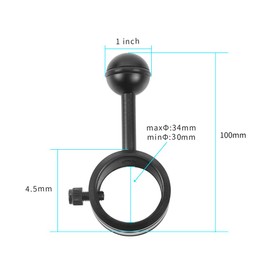CS PRIORITY Handheld Light Arm Replacement Parts Ball Head Torch for D30 ~ 34 mm Action Camera Underwater Photo Accessories (Type A)