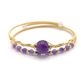 Miracles Minéraux Armband, handgefertigt, vergoldet, natürliche Perlen, Größe verstellbar | spirituelle Energie | Chakren Wohlbefinden, Taille unique, Stein, Vergoldeter Edelstahl