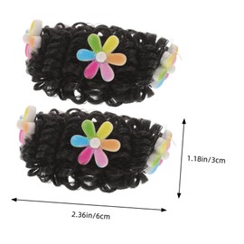 VICASKY 1 Pair Colorful Cartoon Bun Hairpiece for Adorable Fake Hair Bun Extensions for Easy to Use Durable for Updos Festivals Hair Accessories