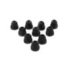10pcs Black Double Flange Replacement Silicone Earbuds EarTips 4.1mm Connector(Fits