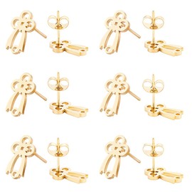 SUNNYCLUE 1 Box 40Pcs Bow Earring Stud Bowknot Earring Posts Gold Metal Stainless Steel Coquette Bows Tie Shaped Loop Dangle Studs Post Ear Findings with Loop for Jewellery Making Craft Accessories