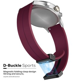 LYSMVIVI Magnetic Watch Band 22mm 20mm 19mm 18mm 16mm With Quick Release Soft Silicone Sport Watch Band for Men Women, Magnetic Silicone Replacement Strap