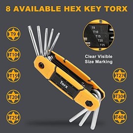 MULWARK 25 pcs Folding Allen Wrench Set | Metric, Standard & Torx - Allen Key Set Tool | 3 Pack Portable Hex Key Set for All Business and Home Purposes