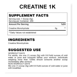 Creatina Monohidratada 1kg Simply Polvo Suplemento Nutricional Deportivo                                                                              