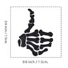 Thumbs Up Skeleton Rubber Stamp, 3/5 Inch Small Mini Stamp