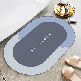 GNCLOUD Super Absorbent Floor Mat,Quick-Drying Non-Slip Diatom Mud Microfiber Bath Mat For Bathroom Slip-Resistant Floor Foot Pad， Super Absorbent Bath Mat Soft Carpet