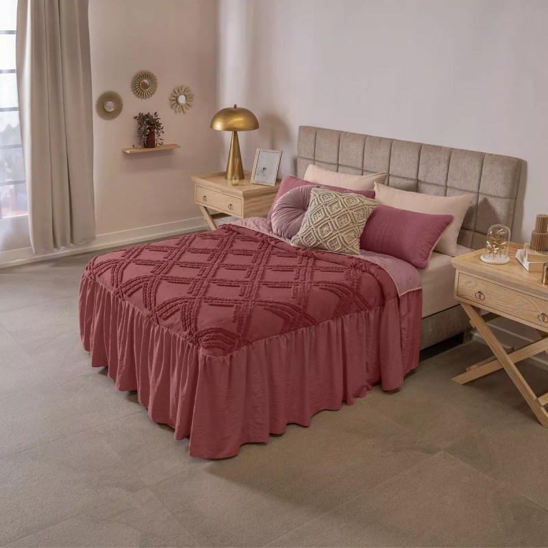 Vianney Colcha Matrimonial Mauve Vianney Doble Vista Color Lila Textura
