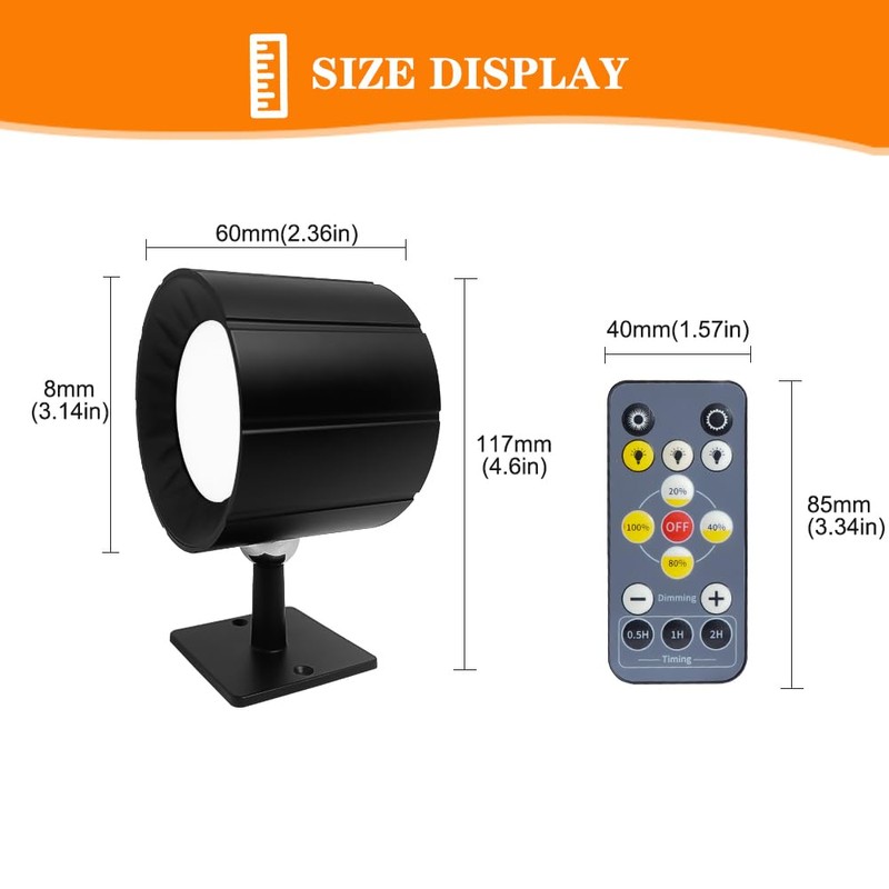 Ditoon LED Wall Mounted Lights with Remote, Wall Sconces Lamp