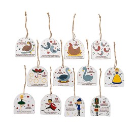 Religious 12 Days of Christmas Wood Ornament Set, 12 Pieces