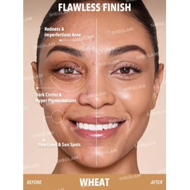 SHEGLAM Skin Magnet High Coverage Foundation Stick Longwear Medium Face Makeup for All Skin Types-Wheat