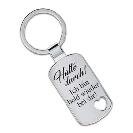 Lieblingsmensch Key Ring Model: Halte durch! Ich bin bald wieder bei dir!, Cut out heart