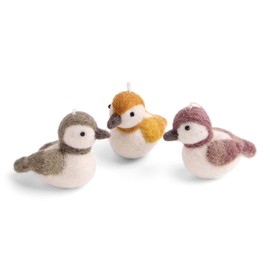 Én Gry & Sif Small Sparrows Felt Pendants, Christmas Decoration, Pack of 3