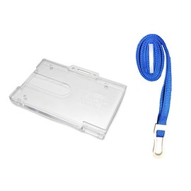 ID Card It ID Card Holder Badge Buddy and Lanyard Neck Strap (Blue)