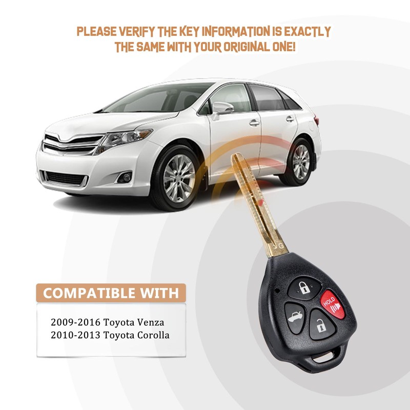 USAKeys New Keyless Entry Replacement Car Key Fob for Corolla