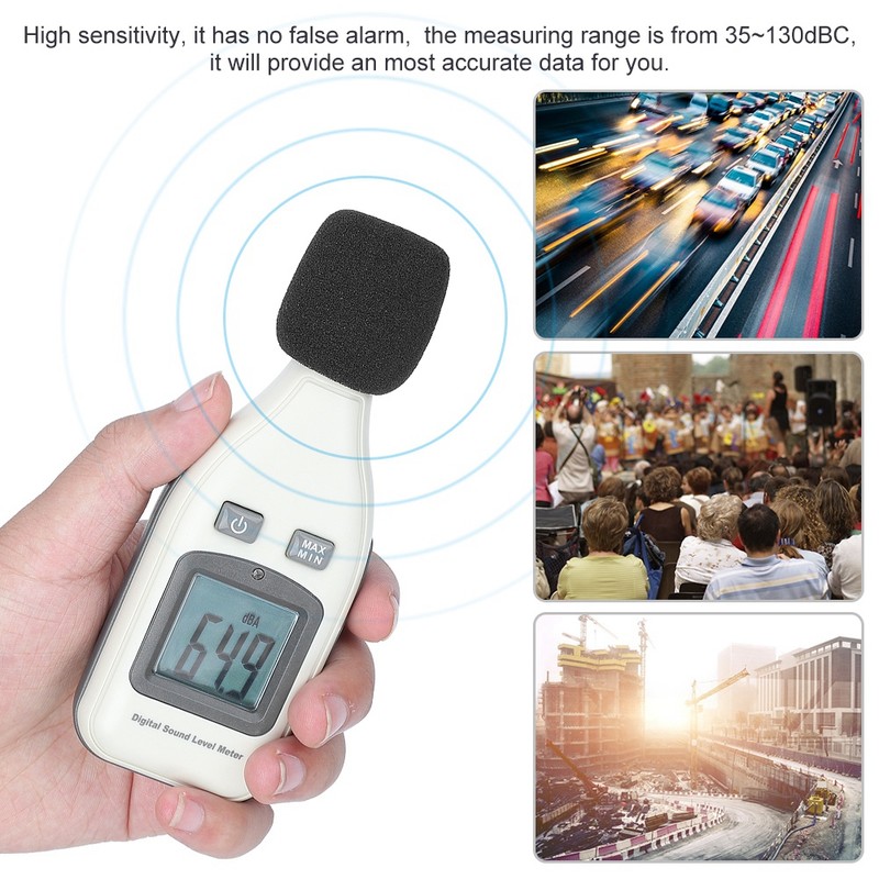 Decibel Meter Handheld LCD Digital Sound Level Tester 30-130dBA Tester
