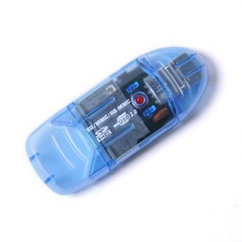 [3 Pack] eTECH Collection USB 2.0 SDXC/SD/SDHC Memory Card Reader/Writer - Support SanDisk Kingston 32GB 64GB 128GB 256GB 512GB SDHC, SD, MMC, Ultra SDHC, Extreme SDHC (Card Reader ONLY) (Blue)