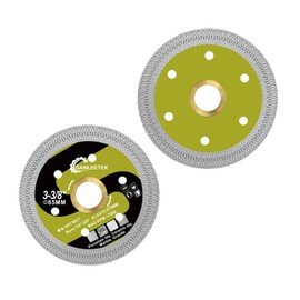 Diamond Tile Saw Blade 3-3/8"(85mm) - 2pcs X Mesh Disc Cutter for Ceramic Tile Porcelain Marble Artificial Stone for Circular Saw SANLEETEK
