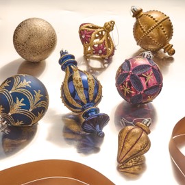 Valery Madelyn Christmas Tree Ornaments Set, 60ct Bronze Copper Gold and Purple Shatterproof Christmas Tree Decorations Bulk, Luxury Hanging Ball Ornaments for Xmas Trees Holiday Decor