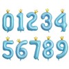 40 Inch Blue Conjoined Crown Number 3 Balloons, 3rd Birthday