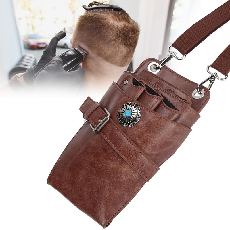 Barber Scissor Pouch Holster with Belt Hairdressing Waist Holder Case
