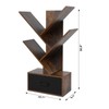 Fashionwu Tree Bookshelf with Drawer, 4-Tier Wooden Bookshelves Storage Rack