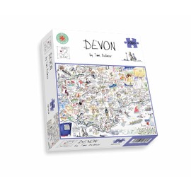 Comical Map Of Devon, Artwork By Tim Bulmer - 1000 Piece Puzzle For Adults, Large Puzzle 66cm X 50cm In Size. Challenging To Complete But Fun And Humorous. Makes A Great Gift For Birthdays