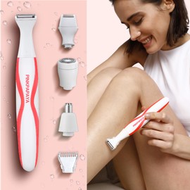PINKPAPAYA Electric Razors for Women,foil Shaver,Bikini Trimmer,Leg Shaver,4IN1 Lady Electric Shaver for Pubic Hair,Legs,Face,Nose Trimmer,Facial Hair Removal/Remover,2024112901