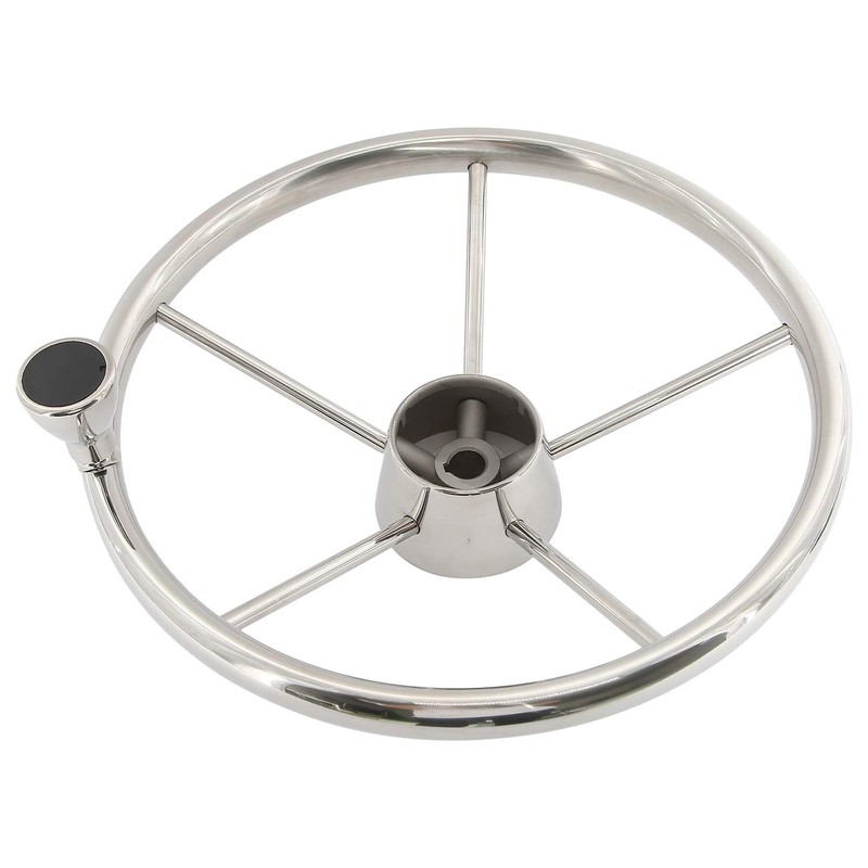 NovelBee 5 Spoke Dia.11" Stainless Steel Boat Steering Wheel with