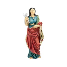 St. Agatha 4" Cold Cast Resin Hand Painted Patron Saint Statue