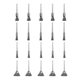 SHYSBV Pack of 20 Mini Brass Brush, Wire Brush, Drill, Small Steel Brush, Cordless Screwdriver, 3 mm, Polishing Cleaning Metal Brush Set for DIY Grinding, Cleaning, Descaling and Deburring
