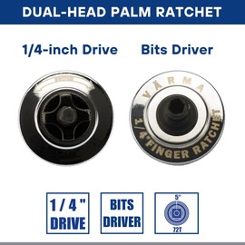 VÄRMA 38-Piece Tool Set, Includes Dual-head Palm Ratchet, Screwdriver Bits, (S-, PH-, PZ-, Hex-, T-Bit), Bits Adapter, 1/4-inch breaker bar, 1/4-inch 6-PT. socket, Compact Thumb Ratchet Set