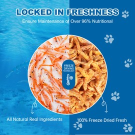 Freeze Dried Antarctic Krill - All Natural Dog Cat Treats High Protein Single Ingredient Pet Sancks Shrimp Rich In Omega-3 Grainfree Formula Promotes Joint Health Improves Skin Coat Shine (3oz)