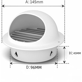 4" Vent Round Cover, Stainless Steel Wall Round Vent Hole Ventilating Cover, Air Ventilation and Exhaust Wall Vent Outlet Hood, HVAC Ducting Vent Cover (White 1Pcs 4inch)