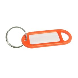 25 Of Key Ring Tag 50Mm X 20Mm With Label And Split Key Ring Orange