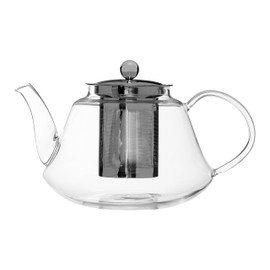 Premier Housewares High Borosilicate Teapot, with Strainer, 1200 ml,,,, 16 x 19 x 13 cm