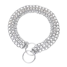 Mile High Life | Dog Martingale Chain Collar | Slip Choke Collar | Metal Training Collar | Double Triple Chain | for Small Medium Large Dog (Triple Chain,L:20in/55cm*D:3.0mm)
