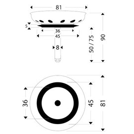 Siebkorb Chrome 3.5 Inch for FRANKE Sinks with Pop from Build Year 1999 / Replacement / Excentric Basket Strainer
