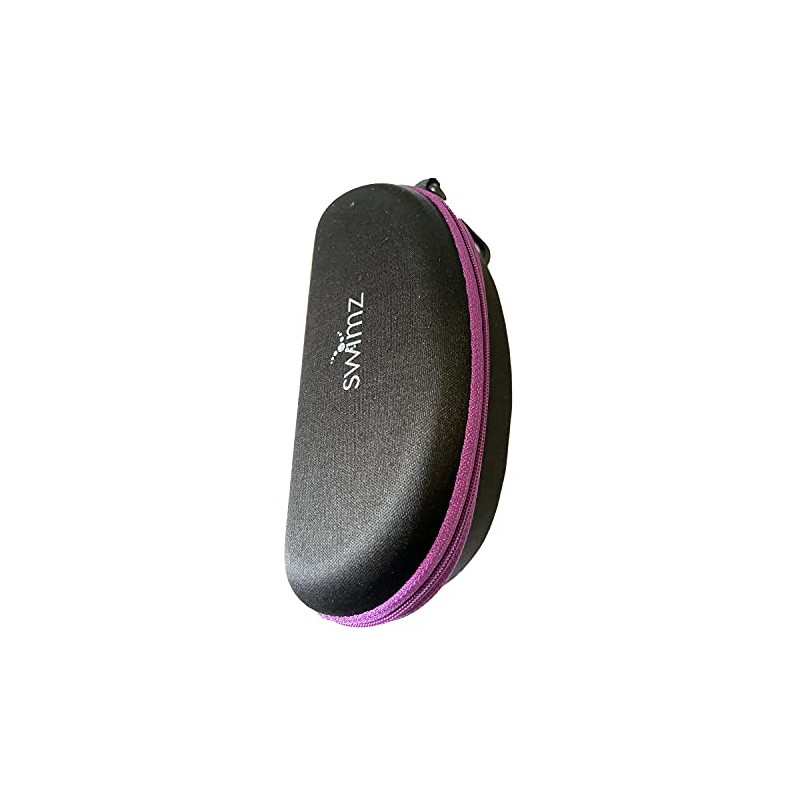 Swimz Swimming Goggle Case - Black/Purple - Semi Rigid Swimming