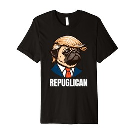 Funny Republican Pug Political Dog Repuglican Men Women Premium T-Shirt