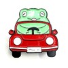 Funny Green Frog Driving Car Cute Happy Meme Metal Enamel