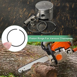 M METERXITY 2-Pack Piston Ring Set 47mm x 1.2mm Standard Piston Ring Piston Rings Electric Saw Replaces for Chainsaw Replacement Parts [Black]