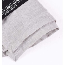 Set of 4 100% Natural Linen Dinner Napkins with Hemstitched (18 x 18, Natural), Reusable Table Dinner Napkins Washable Pastel Napkins Soft Napkins for Wedding, Dinner, Restaurant Event Party