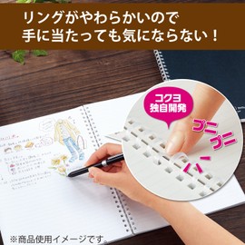 Kokuyo Notebook, Soft Ring Notebook, Natural, 80 Sheets, A5, Ruled, Black, SV638A-D Black