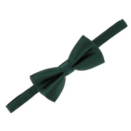 SHIPITNOW Men's Bow Tie - 30 Colours - Men's Bow Tie Wedding Party - Satin Fabric, Plain - Pre-Tied, Dark Green (Emerald Green)