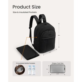 LOVEVOOK Diaper Bag Backpack for Moms, Lightweight Puffy Baby Bag with Changing Pad & Stroller Straps, Large Capacity Waterproof Travel Diaper Backpacks, Ivory