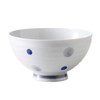 Nishiki Pottery 74068 Arita Ware Rice Bowl, Large, Gray Polka