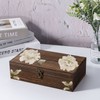 Dedoot Unfinished Wooden Box with Hinged Lid 9.7x5.5x2.7 Inch Rectangle